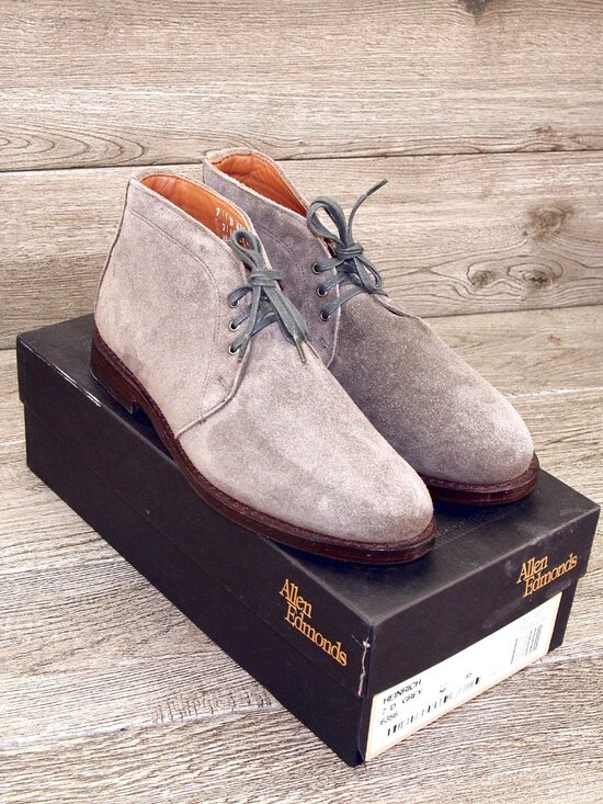 * NIB * $425 Allen Edmonds HEINRICH Chukka 7 D Grey Suede * add $15 new Trees main image 4